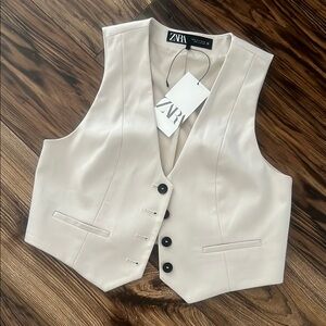 Zara Stylish Cream Vest